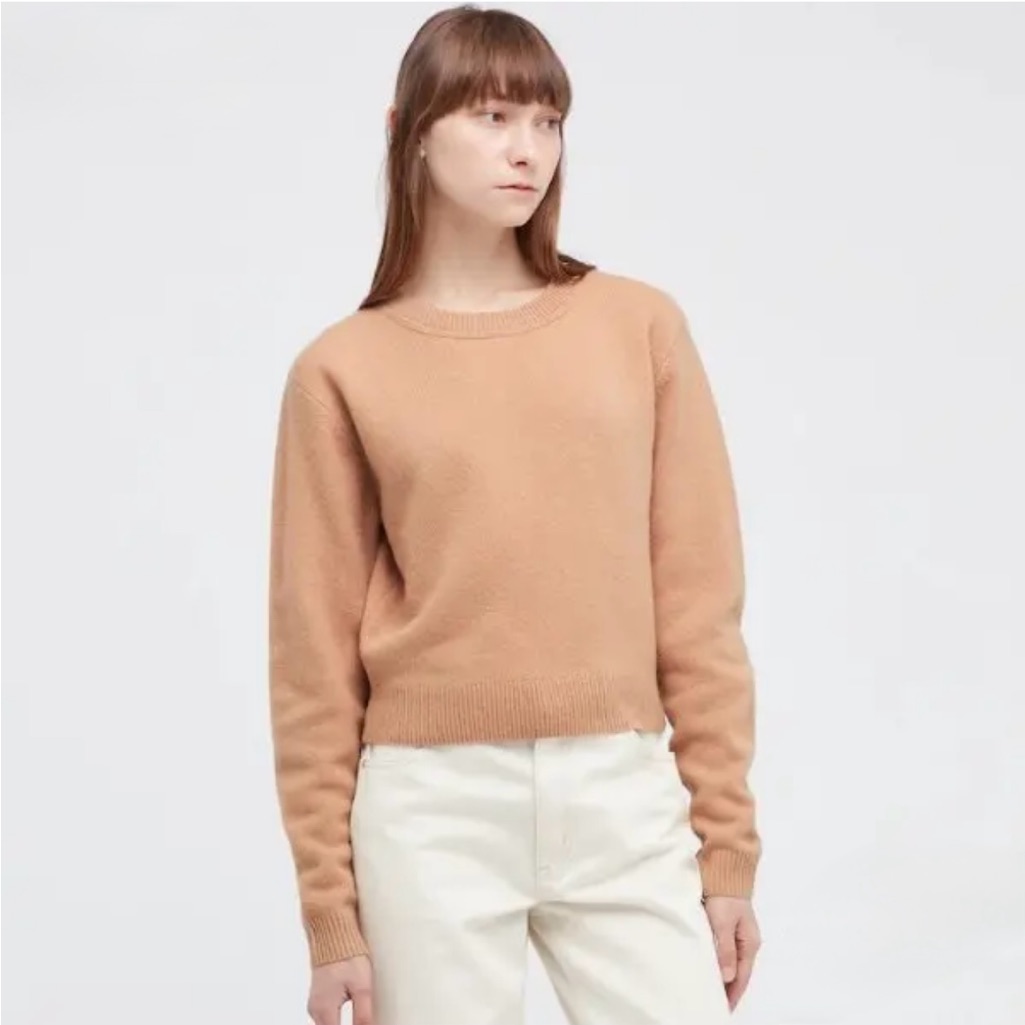 Uniqlo Women's Crew Neck Sweater In Camel
